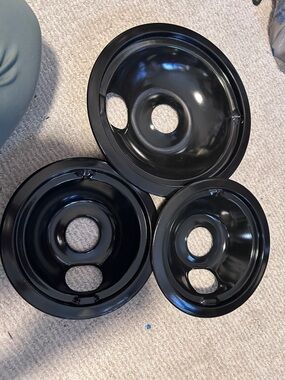 Black Replacement Stove Drip Pans - Set of 3